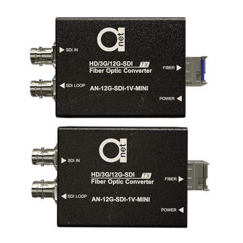 Image of Mini 12G-SDI Video to LC Fiber Optical Converter - 1-Channel 4K SDI Signal, Supports 12G /6G /3G /HD /SD, over Universal Single and Multimode,10 km SM (6.2 miles) | 1 km MM Range, LC Fiber Port, SDI Loop