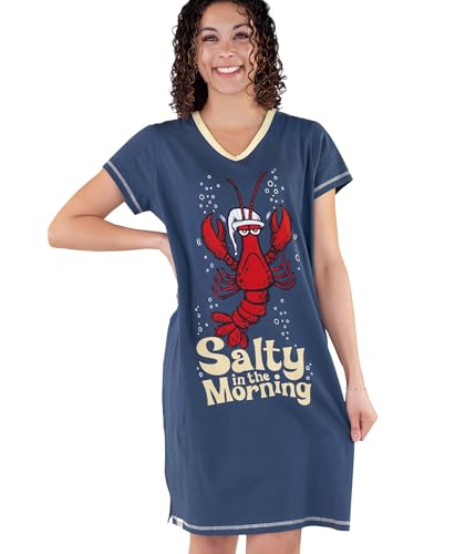 Image of Lazy One Women's Novelty Nightshirt - Funny Cotton Nightgown, Cute V-neck Sleep Shirts, Women's Sleepwear