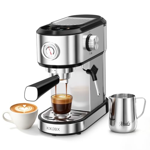 XIXUBX 20 Bar Espresso Machine, Milk Frother, Touchscreen & Pressure Gauge | Com...