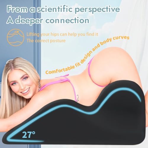Couples Pillow for Intimacy, 27 Degree Sweet Spot Design, Fast Rebound Memory Foam for Cuddling, Reduces Physical Strain, Ideal for All Postures, Perfect for Romantic Nights, Body Positioner