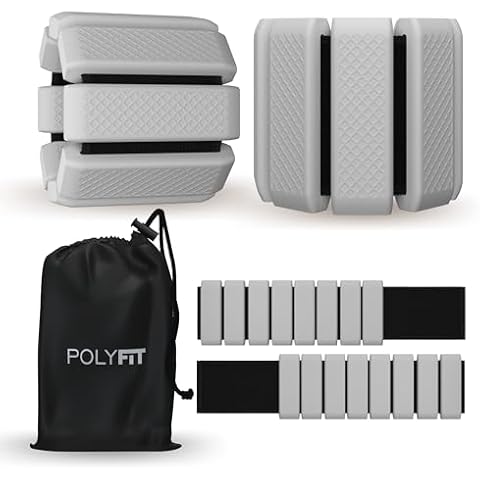 Polyfit Wrist & Ankle Weights - 1 Pair - Wearable Ankle Weights for Women and Men - Wearable Bracelet for Exercise, Yoga, Walking, Running, Dance, Barre, Pilates, Cardio, Aerobics - Cool Grey Cover