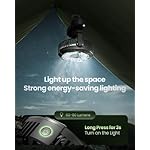 Gaiatop Portable Camping Fan with LED Lantern, Power Display 360° Head Rotation, Hanging Hook for Tent, 3 Speed Quiet Rechargeable, 4000mAh Battery Operated USB Fans for Indoor Outdoor Travel Black - Image 5