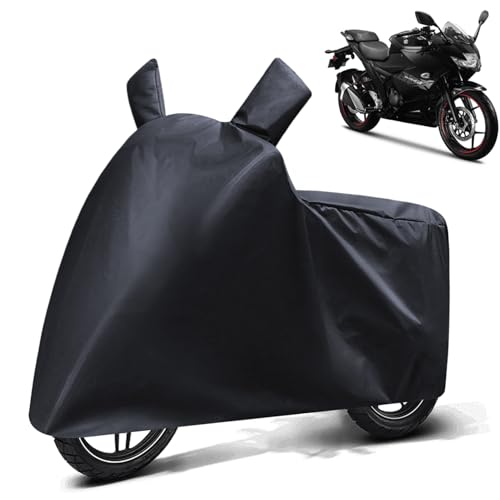 Image of FABTEC Waterproof Bike Body Cover Compatible with Suzuki Gixxer SF, A3 (Black)