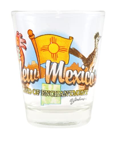 World By Shotglass New Mexico Land Of Enchantment State Elements Shot Glass