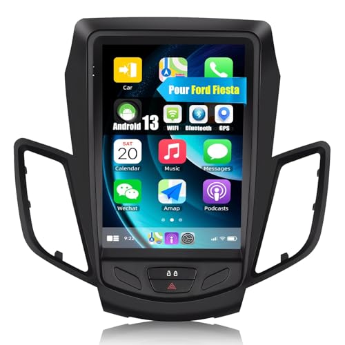 CAMECHO Android 13 Car Stereo for Ford Fiesta 2009-2016 with Wireless Carplay Android Auto 9.7 inch Car Radio with Sat Nav FM RDS HiFi Bluetooth MirrorLink+Backup Camera