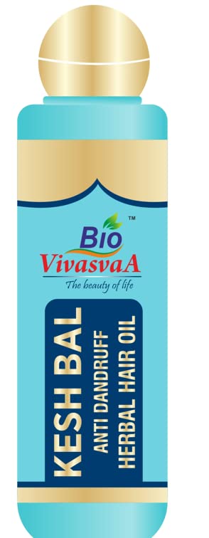 Bio Vivasvaa Kesh Bal Anti Dandruff Herbal Hair Oil 180Ml for Hair & Scalp Massage, Ayurvedic, Fresh Made with 18 Herbs