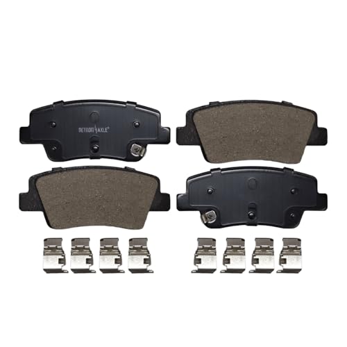 Image of Detroit Axle - Rear Brake Pads for Genesis G80 GV60 GV70 Hyundai Ioniq 5 Ioniq 6 EV6, Ceramic Brake Pads with Hardware Replacement