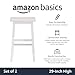 Amazon Basics Solid Wood Saddle-Seat Kitchen Counter Barstool with Footrest, Easy Assembly - 29-Inch Height - White - Set of 2
