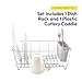 Dish Drying Rack & Cutlery Holder 2 Piece Set - Compact Sink-Fitting Dish Drainer with Rubberized Undercoating, Space-Saving Kitchen Organizer for Plates, Cups, Bowls & Utensils In Sink, Silver