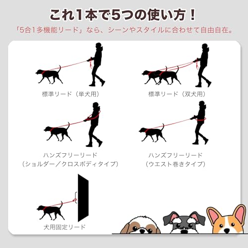 AIBPET『犬リード肩掛けリード（green／10mm）』