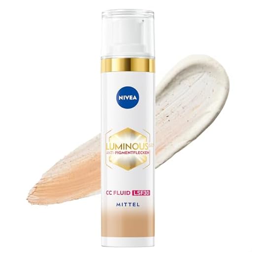 NIVEA Luminous 630 Anti-Pigmentflecken CC Fluid LSF 30 für mittlere Hauttöne, CC Cream mit Hyaluron und mikroverkapselten Farbpigmenten, Tagescreme mit LSF 30 für einen ebenmäßigen Teint (40 ml)