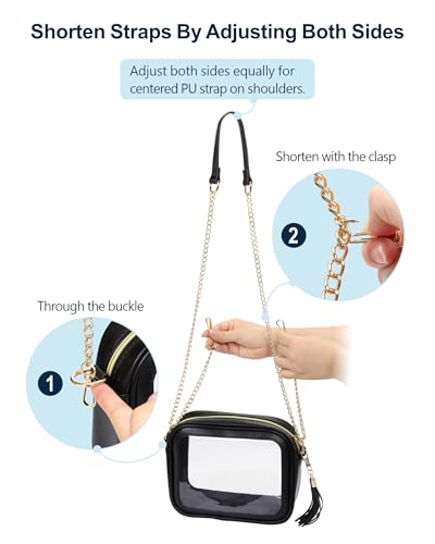 Image of PACKISM Clear Bag for Stadium Events - Clear Purses for Women Transparent Crossbody Messenger Bag for Concerts Game Day