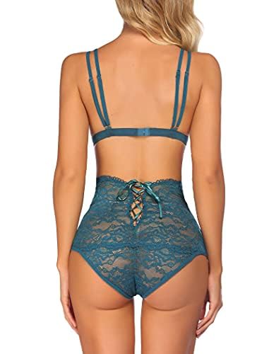 Image of Avidlove Sexy Lingerie for Women High Waist Bra and Panty Set Strappy Babydoll Bodysuit