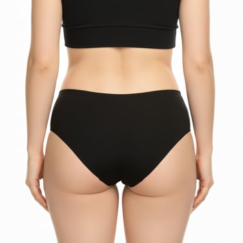 Image of PEESAFE Reusable Period Panty for Women & Girls | Medium Size | Suitable for Heavy Flow | Rash Free, Leak Proof Menstrual Underwear | Comfortable Fit | Lasts Up to 60 Washes Black