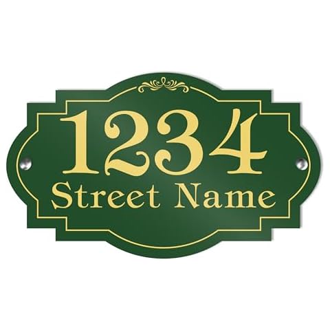 Brd Gifts House Address Sign - 20 Colors, 5 Fonts, 15 Font Colors & 2 Sizes - Personalized Address Signs for Houses, Custom House Address Plaque - ACM Material, Vintage Cover