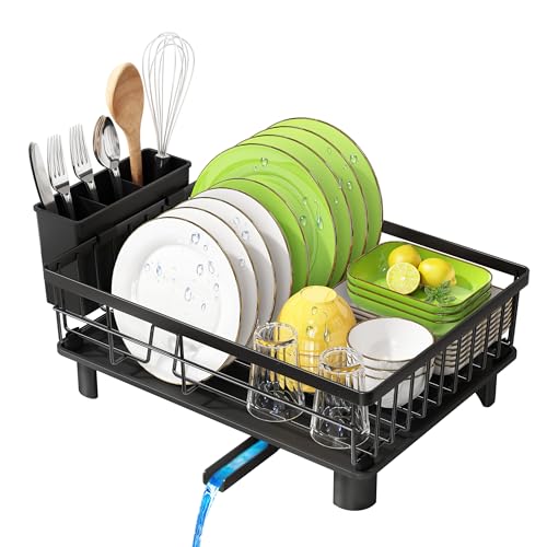 MAJALiS Abtropfgestell Geschirr mit Abtropfschale, Edelstahl Geschirrabtropfgestell, Abtropfgestell...