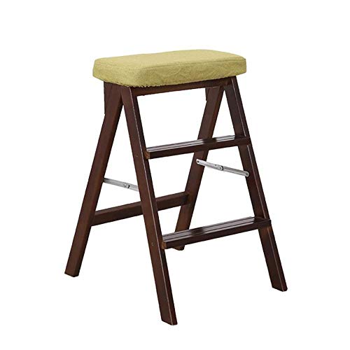 Taburete de escalera plegable de madera de 3 escalones y sillas de escalera multifuncional 2
