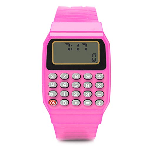 DENGHENG Modische Armbanduhr für Kinder, Silikon, Datumsanzeige, elektronischer Taschenrechner, Armbanduhr Cover