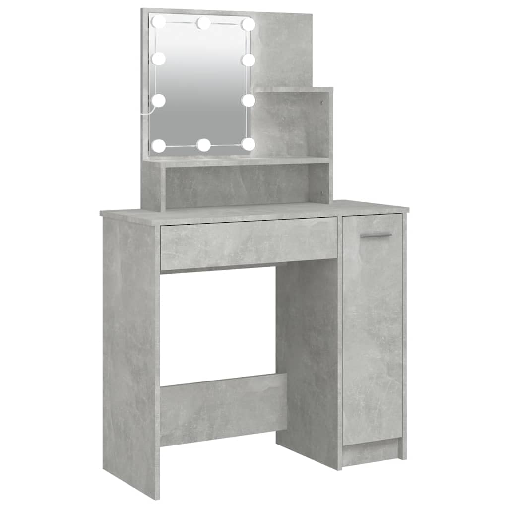 vidaXL Toeletta con LED Grigio Cemento 86,5x35x136 cm