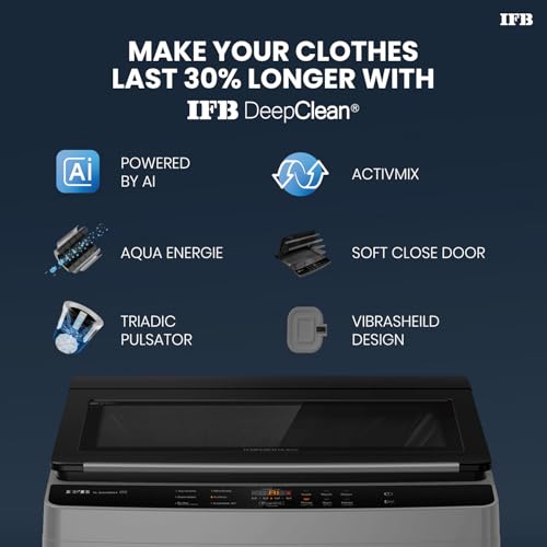 Image of IFB 6.5 Kg 5 Star with Deep Clean Technology, AI Powered, Fully Automatic Top Load Washing Machine (TL650MG1, ActivMix, Aqua Energie, Med Grey)