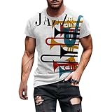 Männliches lässiges Rundhals-Kurzarm-T-Shirt mit 3D-Druck, Bluse, Oberteil, T-Shirt V Ausschnitt Herren Shirt