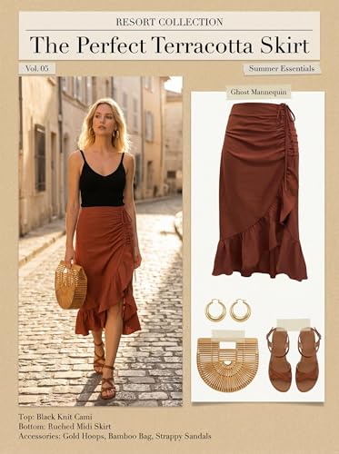 Jupe maxi pour femme taille haute froncée pour l'été - 6