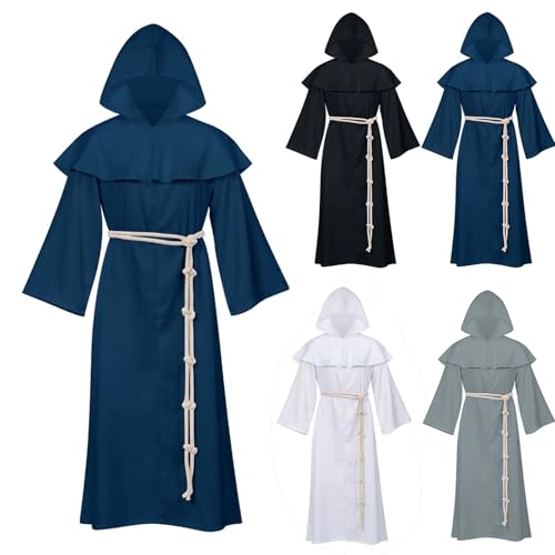 Capa medieval con capucha para hombre y mujer disfraz de monje 2