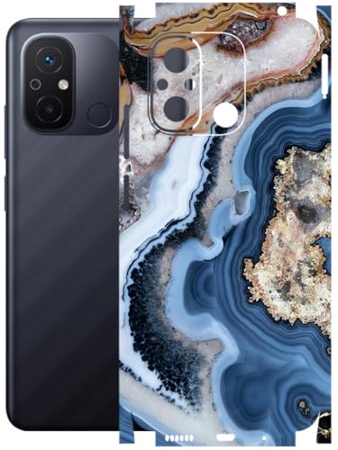 Image of AtOdds - Full Body Back Screen Guard Protector Film - Lamination Wrap Skin Sticker Compatible with REDMI 12C | Scratchproof Matte Finish (Floor Marble)