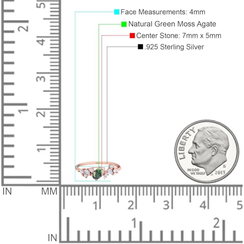 OMRANII Art Deco Oval Natural Green Moss Agate Vintage Style Cluster CZ Wedding Engagement Rings For Women 925 Sterling Silver Gifts For Her4