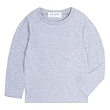[LittleSpring] 春 秋 キッズ 男の子 コットン 柔らか 無地 長袖 Tシャツ 八色展開 Uネック 長袖カットソー シャツ 子供服 グレー120