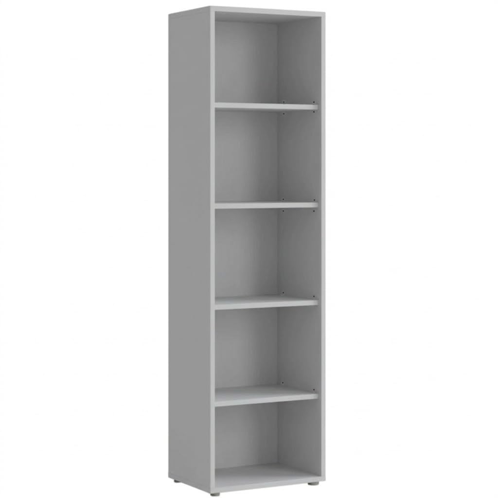 Büromöbel Set Komplett TABOR 4 Schreibtisch Rollcontainer Aktenschränke Regal Korpus lichtgrau Front anthrazit Hochglanz