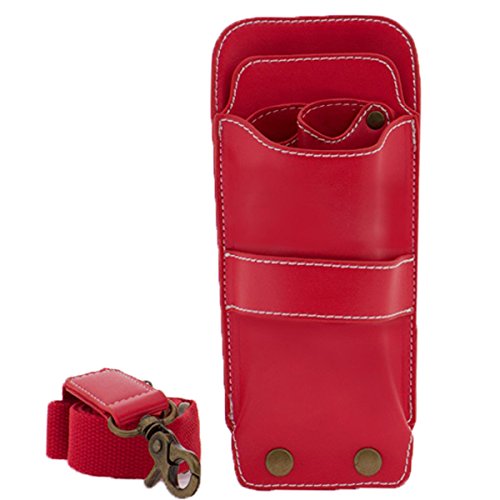 ダークグリーン＆焦げ茶8丁差し本革シザーケースSCA-143/CGA