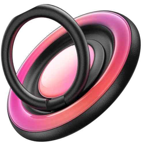 TORRAS 360° Fidget Spinner Magnetic Phone Grip Ring Holder Kickstand, Fit for PopSocket MagSafe Accessories Removable for iPhone 16, 15,14, 13, 12 Pro/Max,Samsung Galaxy, Google, Ostand SpinRing, Pink