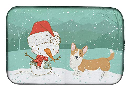 Tapis d'évier Corgi contre les éclaboussures d'eau au sol en polyester multicolore