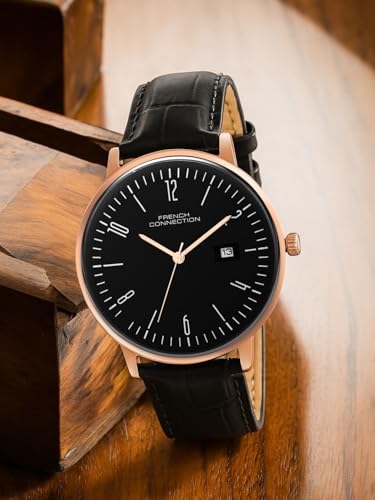 Image of French Connection Black Sunray Dial | Analog Watch for Men's | FCN0163BL