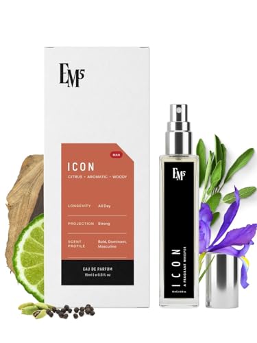 Image of EM5 Icon Perfume for Men | Aromatic Citrus Fresh Spicy Fragrance | Eau De Parfum Spray | Luxury Gift for Him | 15 ml