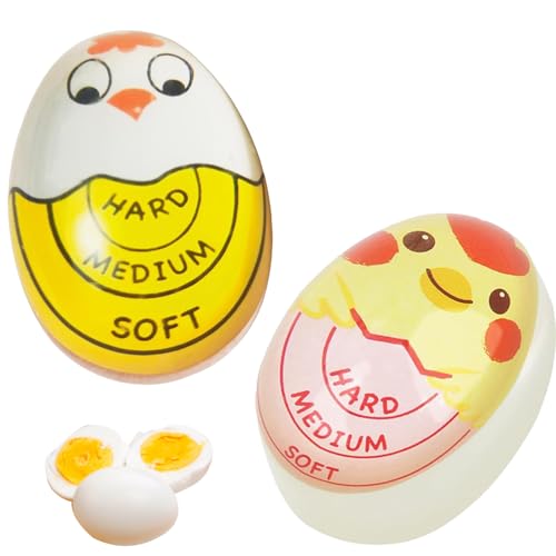 2 Pack Color-Changing Egg Timer for Perfect Boiled Eggs - Heat Sensitive Kitchen Gadget for Soft, Medium, and Hard Boiling - Fun & Precise Cooking Tool