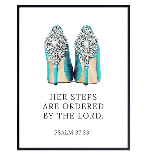 Religious Wall Art For Home 11x14 - Bible Verse Wall Decor - Catholic Decor - Holy Scripture Art - spiritual Gifts - Inspirational Quotes - Light Blue - God Decoration for Women - Unframed