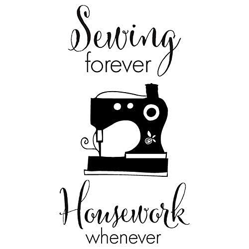 Wall Sticker Wall Art Sewing Forever Sewing Vinyl Creative Cloth Shop Studio Mural 42X77Cm