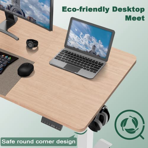 Homall Electric Standing Desk 140x70cm Height Adjustable Desk with USB Charging Sit Stand Desk with Time Reminder Stand up Desk 3 Memory Setting Electric Desk Wire Management Tray,Rustic Brown 7 Homall Electric Standing Desk 140x70cm Height Adjustable Desk with USB Charging Sit Stand Desk with Time Reminder Stand up Desk 3 Memory Setting Electric Desk Wire Management Tray,Rustic Brown - Image 7