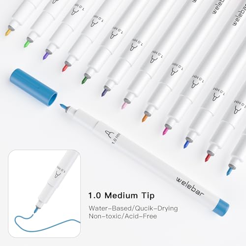 Welebar 1.0 Tip Marker Pens for Cricut Joy/Joy Xtra, 36 Assorted Medium Point Pens for Writing Drawing - Image 3