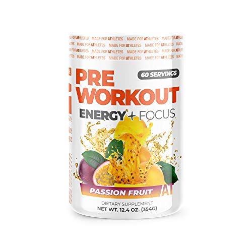 About Time Pre Workout Energy + Focus, Passion Fruit | 60mg Caffeine from Green Tea, Natural Flavors, No Jitters or Crashes, No Stim, Gluten Free, Sugar Free, 60 Servings About Time Pre Workout Energy + Focus, Passion Fruit | 60mg Caffeine from Green Tea, Natural Flavors, No Jitters or Crashes, No Stim, Gluten Free, Sugar Free, 60 Servings