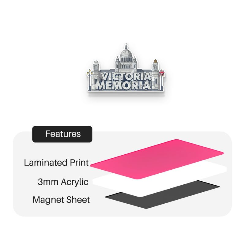 Image of Victoria Memorial Fridge Magnets, Glossy Finish, Stylish Magnet for Fridge, Wardrobe & Metal Surfaces