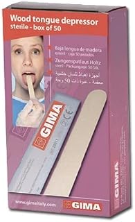GIMA 25512 Wooden tongue depressors, sterile, carton of 2,000 pcs, spatulas, sticks, lollipop