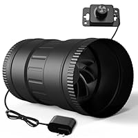 Brogachy 100mm Rohrventilator Regelbar, Rohrlüfter 170 m³/h, Abluftventilator mit Stecker Upgrade Controller, für Badzimmer, Wintergarten, Gewächshaus, Growzelte,Keller, Garage, Küche.