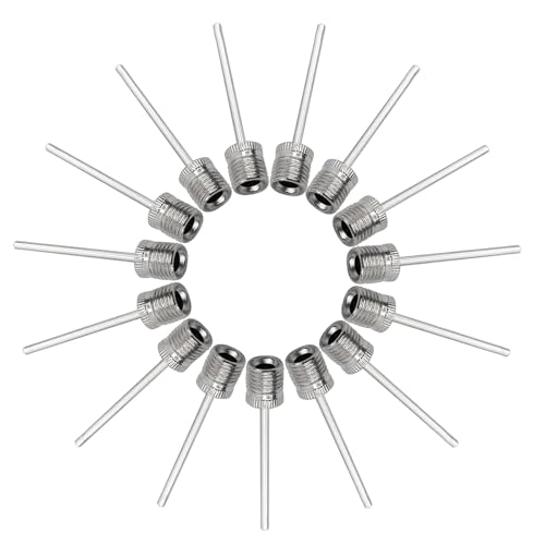 Agujas de inflado para bomba de bola (paquete de 15) – Agujas de bomba de aire de acero inoxidable – Ideal para inflar fútbol, baloncesto, voleibol y todos los demás balones deportivos