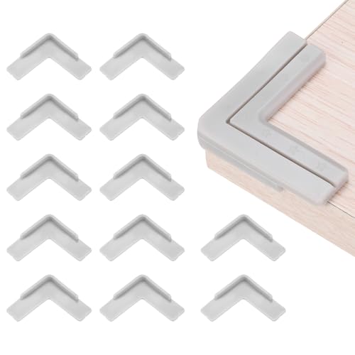 Image of uxcell Corner Protectors, 12 Pcs Table Corner Protectors, Furniture Corner Guard and Edges Safety Bumpers for Table Edges and Sharp Corners (Star-Shaped, Grey)