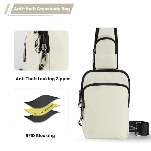 Image of Sling Bag, Crossbody Bag with Zipper Lock, RFID & Water Resistant for Women and Men Small Chest Bag for Travel Casual