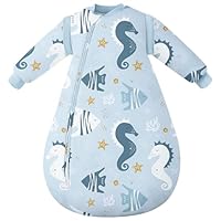 Yoofoss Slaapzak voor baby's, 2 stuks, katoen, 1,5 TOG, zachte babyslaapzak voor pasgeborenen van 0-6 maanden, perfect voor lente, herfst, beige en