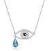 Produktbild Damen Halskette Kette damen Devil's Eye Anhänger 925 Sterling Silber Kristalle von Swarovski